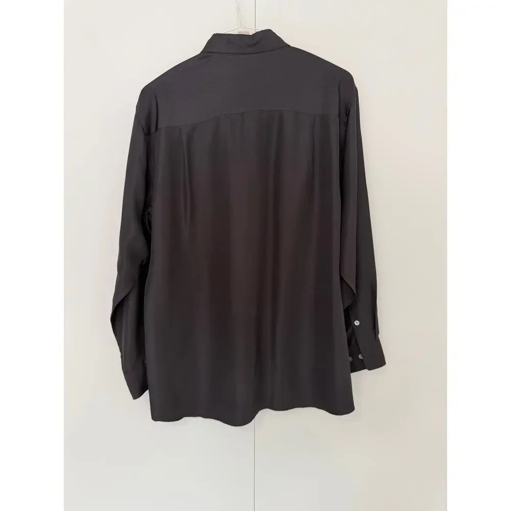 J. PETERMAN Men's JG John Garfield Silk Shirt in Black